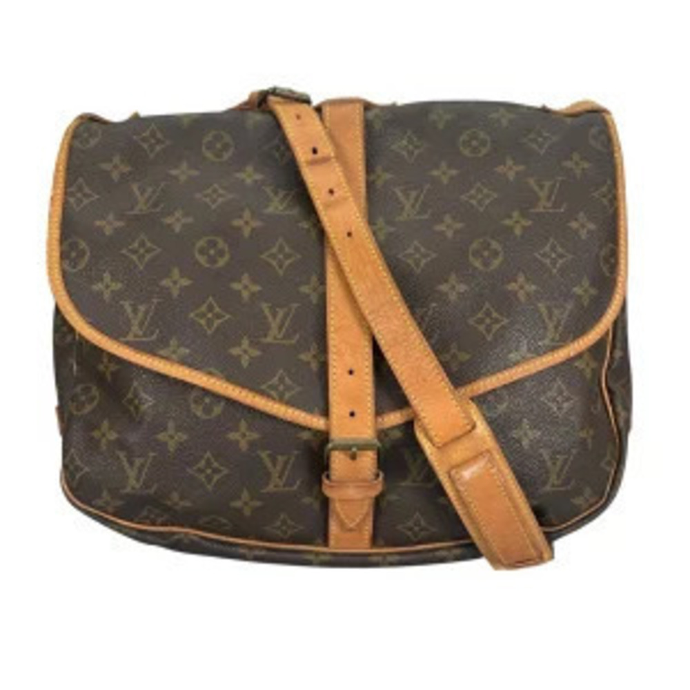 Louis Vuitton Saumur Monogram Canvas Crossbody Bag Brown